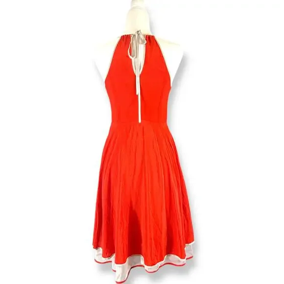 Girls From Savoy Anthro Misty Red Silk Pinup Twee Mini Dress ASO Sailor Cherry 4 - Picture 7 of 10